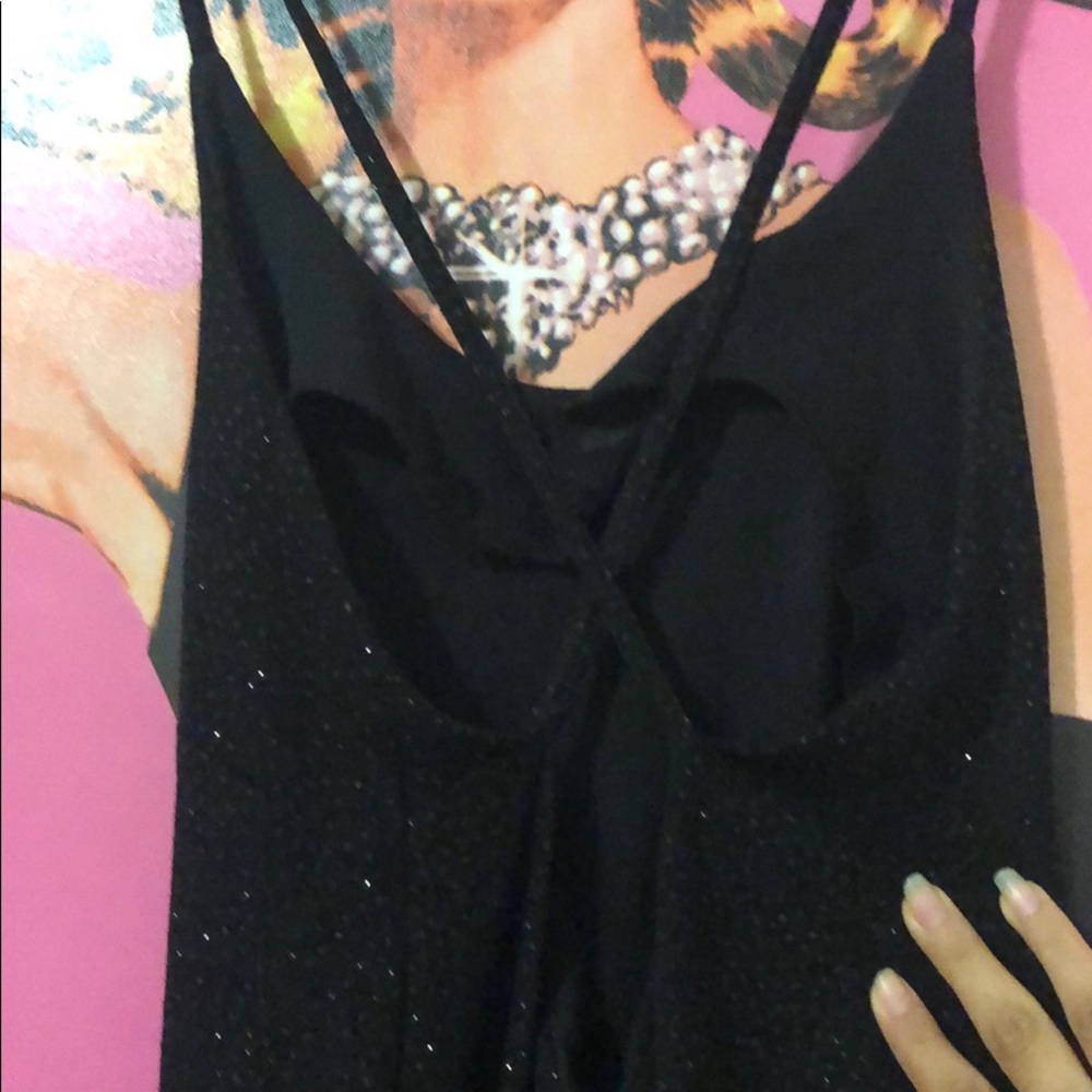 Long black glittery dress